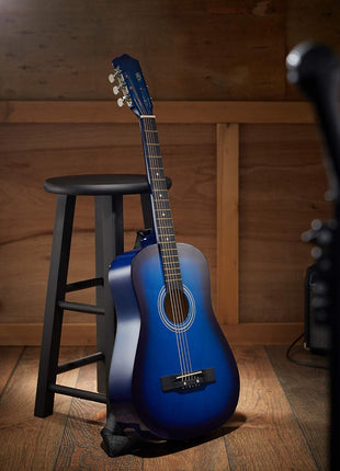 Ashthorpe 38-inch Beginner Acoustic Guitar Package (Blue), Basic Starter Kit w/Gig Bag, Strings, Strap, Tuner, Pitch Pipe, Picks