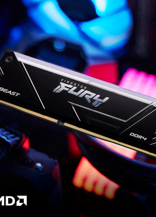 Kingston FURY Beast 64GB (2x32GB) 3600MT/s DDR4 CL18 Desktop Memory Kit of 2 | Intel XMP | AMD Ryzen | Plug n Play | RGB Infrared Syncing | KF436C18BB2AK2/64