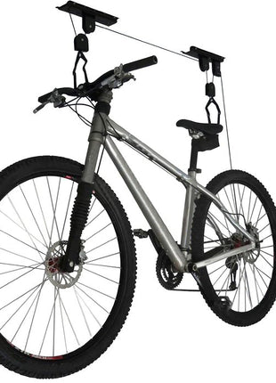 Bike Hanger - Overhead Hoist Pulley System with 100lb Capacity for Bicycles or Ladders - Secure Garage Ceiling Storage by Rad Sportz