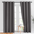NICETOWN Gray Blackout Curtains for Bedroom 84 inches Long   Thermal Drapes Grommet Room Darkening Light Blocking Curtains Window Treatments for Living Room (2 Panels, W52 x L84, Grey)