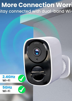 2026 Upgraded 2K Security Cameras Wireless Outdoor, Free Cloud Storage, 1-6 Months Battery Life, Waterproof, 2-Way Talk, AI Motion Detection Spotlight Siren Alarm Cameras for Home Security