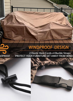 Patio Furniture Set Cover Outdoor Sectional Sofa Set Covers Outdoor Table and Chair Set Covers Water Resistant Large 315cm L x 160 cm W x 74 cm H