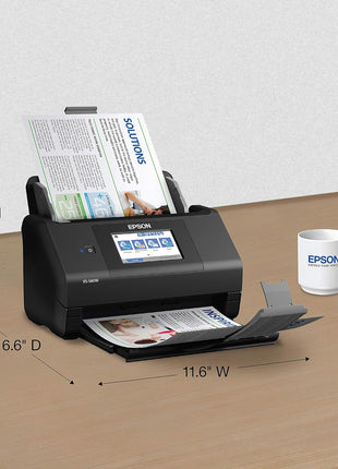 Epson Workforce ES-580W Wireless Color Duplex Desktop Document Scanner | For Computers including PC and Mac 100 Sheet ADF 4.3 in Touchscreen Black
