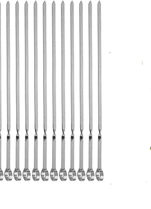 Metal Skewer for Grilling,Kabob Skewer,Flat BBQ Barbecue Skewer,Grilling Skewers Set,Reusable BBQ (14 inch skewer(16 pack))