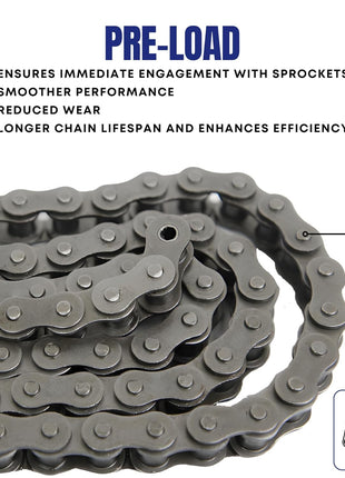 #35 Roller Chain 10 Feet (319 Links) + 2 Master Links for Go Karts, Mini Bikes, Motorcycles, Dirt Bike and Industrial Machinery