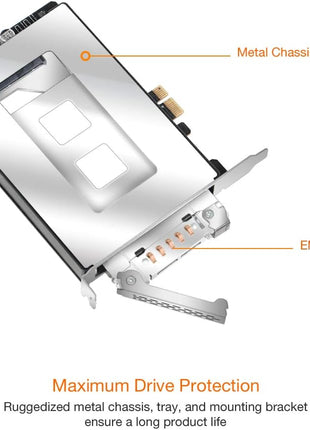 ICY DOCK 2.5 inch SATA SSD Removable Hard Drive Bay Adapter for PCIe Expansion Card Slot | ExpressSlot MB839SP-B