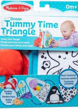 Melissa & Doug Ocean Tummy Time Triangle Infant Baby Toy, Soft Sensory Toy with Textures, Mirror, for Newborns to Ages 6 Months