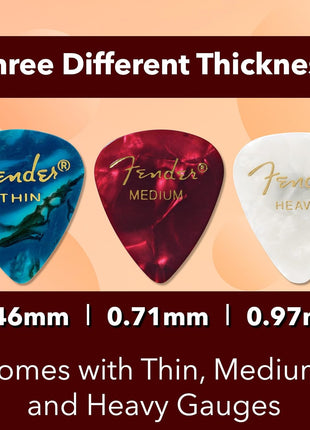 Fender Premium Picks Sampler - 12 Pack Includes Thin, Medium & Heavy Gauges (Austin Bazaar Exclusive)