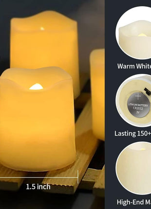SHYMERY Flameless Votive Candles,Flameless Flickering Electric Fake Candle,24 Pack 200+Hour Battery Operated LED Tea Lights in Warm White for Wedding, Table, Halloween,Christmas Decorations 1.5 inchX1.7 inch