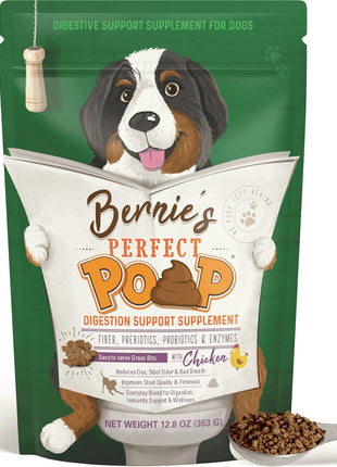 Perfect Poop Digestion & General Health Supplement for Dogs: Fiber, Prebiotics, Probiotics & Enzymes Relieve Digestive Conditions, Optimize Stool, and Improve Health (Cheddar Cheese, 12.8 oz)