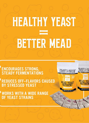 Craft A Brew - Mead Yeast Nutrient Bundle - Lalvin D47 Yeast - For Fermentation - Home Brewing Ingredients - Mead Making Supplies - Yields 10 Gallons