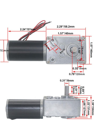 BRINGSMART 12V 12rpm DC Worm Gear Motor 70kg.cm High Torque Self-Locking Reversed Mini Turbine Geared Motor for DIY Robot Rotating Table Door Lock Curtain Machine (12V 12rpm)
