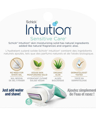 INTUITION Schick Refill, Razors for Women Sensitive Skin | Intuition Razor Blades Refill with Organic Aloe, Razor Refills , 6 Count (Pack of 1)