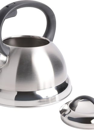 Mr. Coffee Flintshire Stainless Steel Whistling Tea Kettle, 1.75 Quart, Brushed Satin