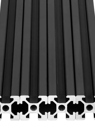 4pcs 400mm T Slot 2020 Aluminum Extrusion European Standard Anodized Linear Rail for 3D Printer Parts and CNC DIY Black(15.75inch)