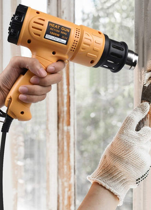SEEKONE 1800W Heat Gun Variable Temp 122°F-1202°F for Crafts, Shrink Wrap | Fast Heating 122°F-1202°F, Dual Airflow, Overheat Protection, 4 Nozzles for Shrink Tubing, Paint Removal and 3D Printing