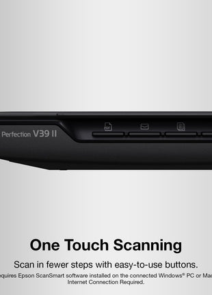 Epson Perfection V39 II Flatbed Photo Scanner 4800 dpi Optical Resolution | 4800 dpi Optical Resolution Image Scanning High-Rise Removable Lid Scan to Cloud and USB Power Black