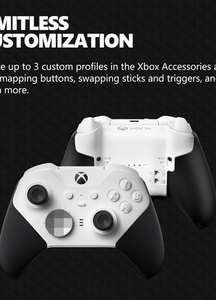 Xbox Wireless Gaming Controller | Elite Series 2 Core | White | Console, PC, and Android | Adjustable Thumbsticks | Trigger Locks