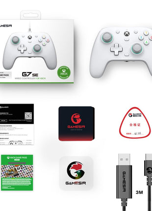 GameSir G7 SE Wired Controller for Xbox Series X|S, Xbox One & Windows 10/11, Plug and Play Gaming Gamepad with Hall Effect Joysticks/Hall Trigger, 3.5mm Audio Jack (White)
