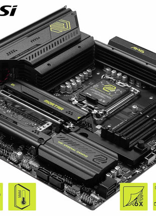 MSI MAG B860M Mortar WiFi Motherboard, mATX - Supports Intel Core Ultra Processors (Series 2), LGA 1851 - DDR5 Memory Boost 9200+ MT/s OC, 1 x PCIe 5.0 x16, 1 x M.2 Gen5, 5G LAN, Wi-Fi 7