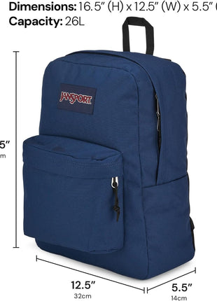 JanSport SuperBreak Plus Backpack with Padded 15-inch Laptop Sleeve and Integrated Bottle Pocket - Spacious and Durable Daypack for Work and Travel - Black