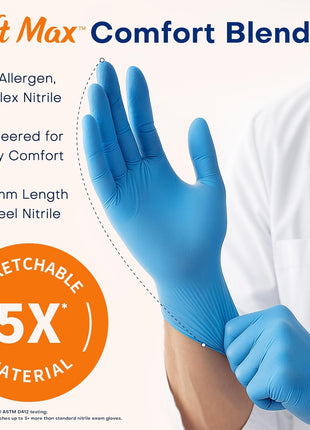 Supmedic Medical Nitrile Exam Gloves, Latex Free, Powder Free, Food Safe, Cooking Food Prep, Disposable Gloves, Blue, 100 Pcs (Medium)