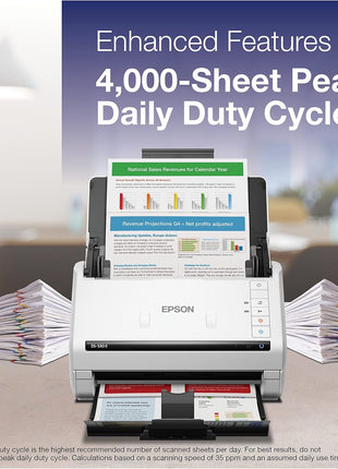 Epson DS-530 II Color Duplex Document Scanner 35 ppm/70 ipm High Speed | 50-Sheet Auto Document Feeder for PC and Mac Desktop Office Business Card Receipt Paper Scanning