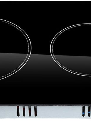 VEVOR Built in Electric Stove Top, 12 inch 2 Burners Ceramic Cooktop, Glass Radiant Cooktop with Sensor Touch Control, Timer & Child Lock Included, 9 Power Levels for Simmer Steam Slow Cook Fry,110V