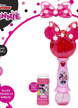 Little Kids Disney Minnie Mouse Light and Sound Musical Bubble Wand, Includes Bubble Solution, Multi (2051)