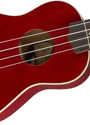 Fender Venice Soprano Ukulele - Cherry Bundle with Gig Bag and Tuner