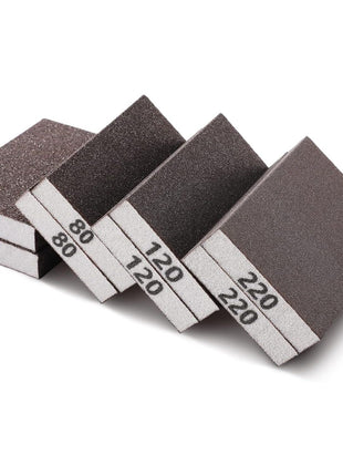 8PCS Sanding Sponge, Sanding Blocks of 60/80/120/220 Assorted Grits, Flexible & Reusable, Sandpaper Block for Wood Drywall Metal, Hand Sand Block for Wet or Dry Sanding, Flat or Curved Surfaces