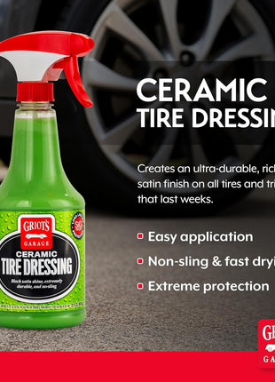 Griot's Garage Ceramic Tire Dressing Coating for Car Detailing, Safe for Rubber, Vinyl, and Plastic Trim on Cars, Trucks, SUVs, Motorcycles, and RVs, 10842, 22oz