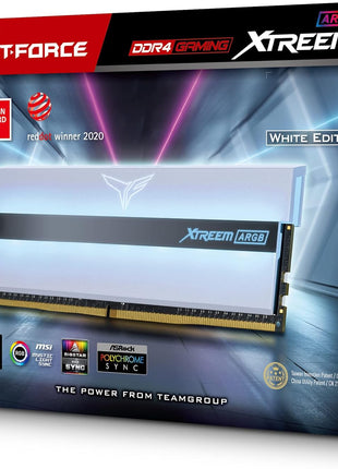 TEAMGROUP T-Force XTREEM ARGB 3600MHz CL18 16GB (2x8GB) PC4-28800 Dual Channel DDR4 DRAM Desktop Gaming Memory Ram (White) - TF13D416G3600HC18JDC01