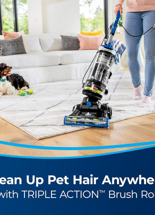 Bissell CleanView Swivel Rewind Pet Reach Vacuum, 3197A | Automatic cord rewind for easy storage; swivel steering; quick release wand for above-floor cleaning