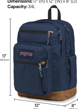 JanSport Cool Backpack, with 15-inch Laptop Sleeve - Large Computer Bag Rucksack with 2 Compartments, Ergonomic Straps, Grey Letterman