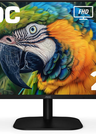 AOC 24B2H2 24 inch Frameless IPS Monitor, FHD 1920x1080, 100Hz, 106% sRGB, for Home and Office, HDMI x2, Low Blue Mode, VESA Compatible, Black