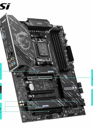 MSI X870 Gaming Plus WiFi Motherboard, ATX - Supports AMD Ryzen 9000/8000 / 7000 Processors, AM5-60A SPS VRM, DDR5 Memory Boost 8200+ MT/s (OC), PCIe 5.0 x16 & 4.0 x16, M.2 Gen5, Wi-Fi 7, 5G LAN