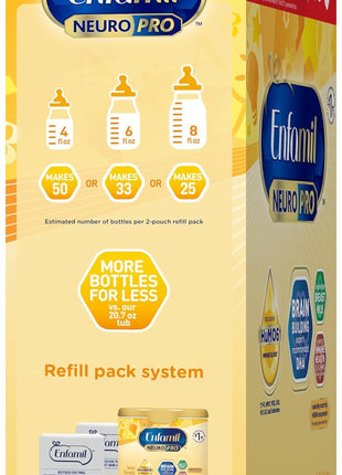 Enfamil NeuroPro Baby Formula, Brain Building Duo DHA & MFGM, Exclusive Immune Supporting HuMO6 Blend, Powder Infant Formula, Baby Milk, 2 Fl Oz, 24-Pack