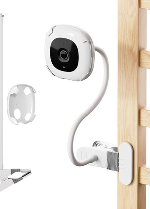 honecumi Baby Monitor Clip Mount Compatible with Nanit Pro Smart Baby Monitor & Flex Stand, 16.9in Flexible Gooseneck Crib Camera Holder with Strong Clamp, No-Drill Tool-Free Baby Monitor Stand