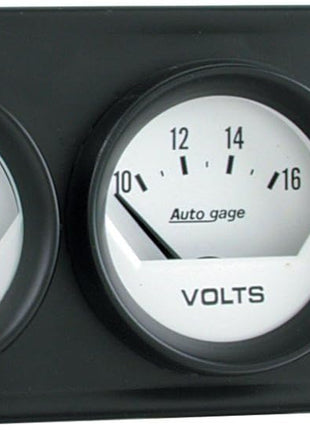 AUTO METER 2324 Autogage White Console Oil/Volt/Water Gauge with Black Steel, 2.3125 in.