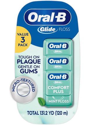 Oral-B Glide Pro-Health Comfort Plus Floss, Mint, 3 Ct