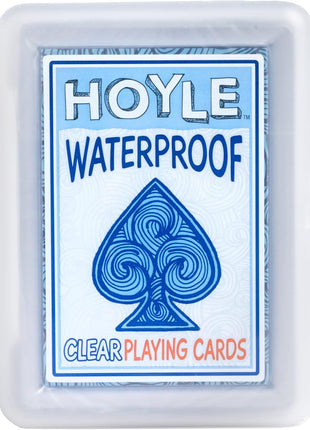 Hoyle Waterproof Clear Plastic Playing Cards 1 Deck Outdoor Pool | Flexible plastic resists bending and tearing, Rinse clean after use, Perfect for camping and beach games