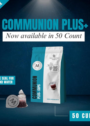 Travel Pack - Pre-Filled Communion Plus Cup - Bag of 50 with Wafer and 100% Concord Grape Juice