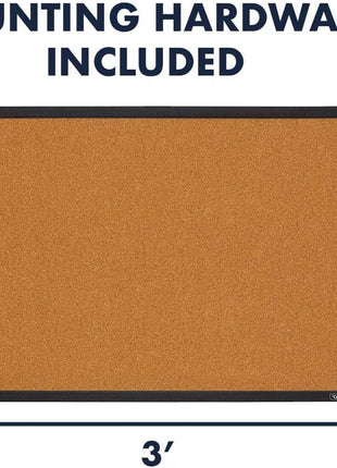 Quartet Cork Bulletin Board, Framed Corkboard, 2' x 3', Black Frame, Message Board, Vision Board (MWDB2436-BK)