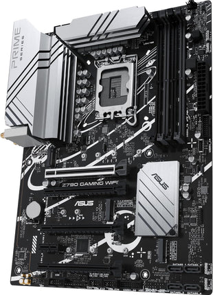 ASUS Z790 GAMING WIFI7 (LGA 1700) ATX motherboard with PCIe 5.0, three M.2 slots, 14+1 DrMOS, DDR5, Realtek 1Gb LAN, HDMI TM, USB 3.2 Gen 2x2 Type-C, front USB 3.2 Gen 1 Type-C, Thunderbolt, Aura Sync