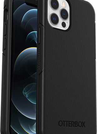 OtterBox Symmetry Case for iPhone 12 / iPhone 12 Pro, Shockproof, Drop Proof, Protective Thin Case, 3X Tested to Military Standard, Antimicrobial Protection, Black