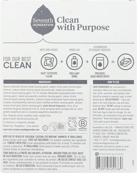 Seventh Generation Power Plus Auto Dish Detergent 15 Count, 7.9 Oz