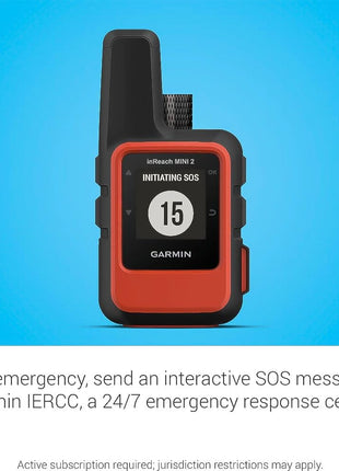 Garmin inReach Mini 2, Lightweight and Compact Satellite Communicator, Hiking Handheld, Orange - 010-02602-00 | Two-Way Iridium Messaging and Interactive Sos, Up to 14 Days and 30 Days Battery, 3.5 Oz, IPX7