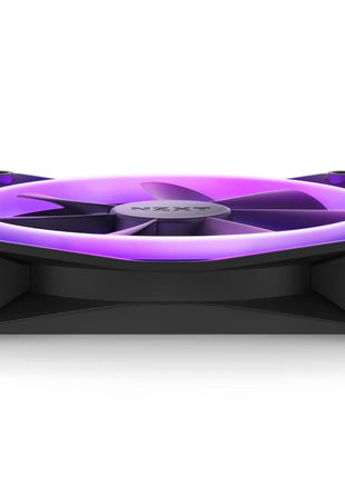 NZXT F120 RGB - 120mm PWM RGB PC Case Fan - Black | 120mm PWM RGB fan with advanced lighting customization and whisper-quiet cooling. CAM-compatible lighting.