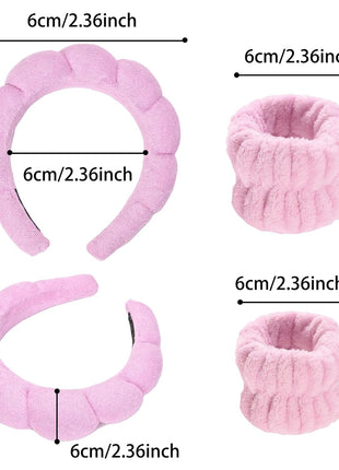 Spa Gift Set: Bubble Headband, Face Wash Headband, Skin Care Wristbands for Ladies and Women